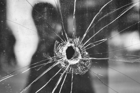 bullet hole in glass