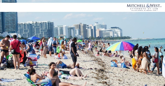 crowded beach in miami